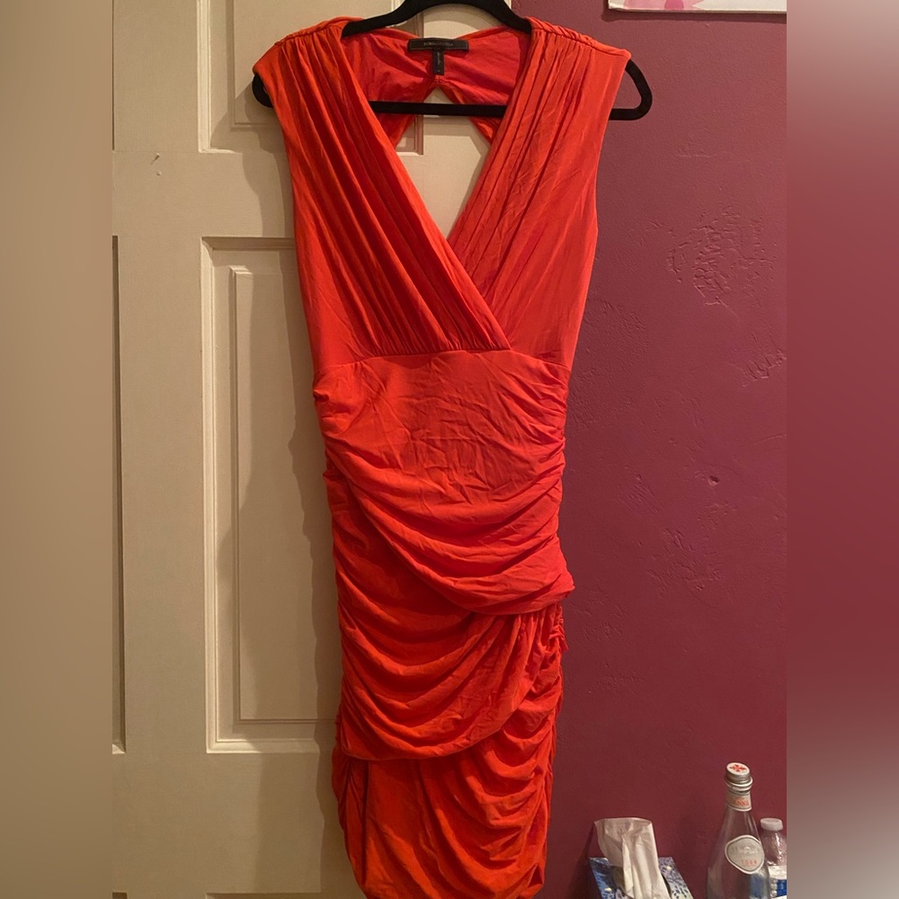 BCBG Max Azria red fitted dress